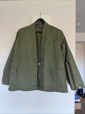 Japanese Kimono Olive Green Lightweight Jacket